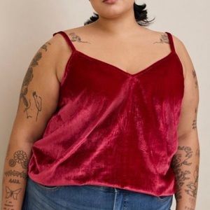 🆕 Red Sophie Velvet Swing Cami Top 1 1X 14 16 NWT Torrid New Camisole Holiday